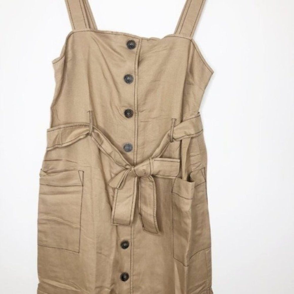 MOON RIVER Contrast Stitch Button Front Midi Dress - Picture 4 of 8